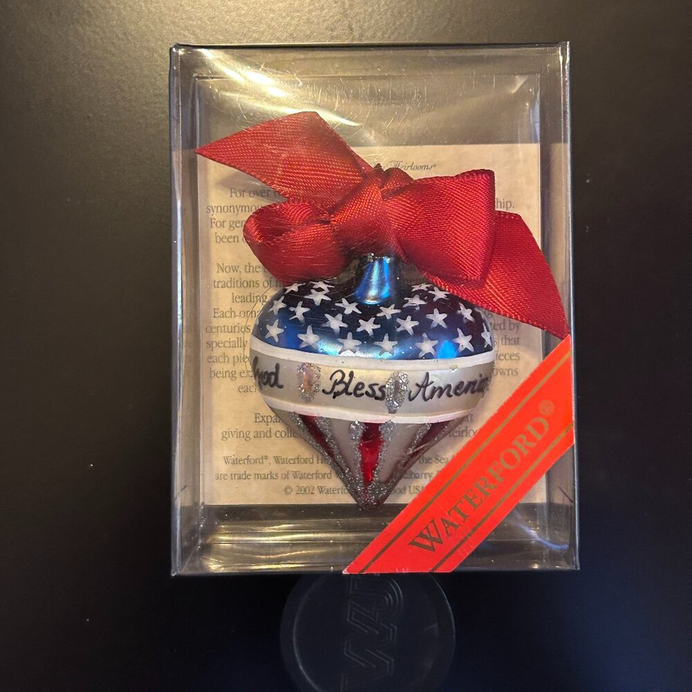 Waterford Mini God Bless America Heart Pin